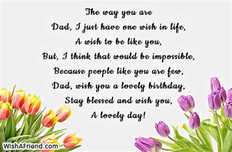 The Way You Are Dad Birthday Poem