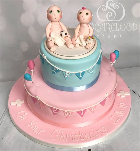 Christening Baptism Cake For Twins Christening Cake Twins Cake Hot Sex Picture