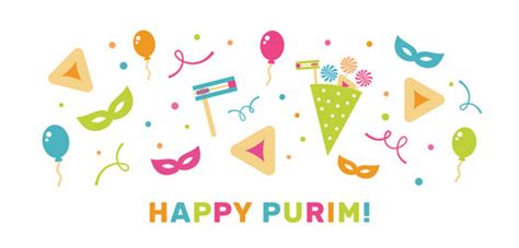 Purim Greeting Card The Jewish Holiday Of Vector Image