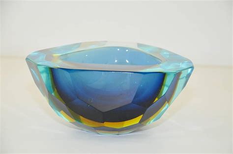 Italian Faceted Murano Glass Ashtray By Flavio Poli For Seguso Vetri D Arte 1950s For Sale At