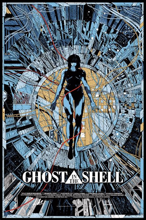 Screen printed poster for the anime Ghost in the Shell. Released and sold by Mondo at San Diego ...