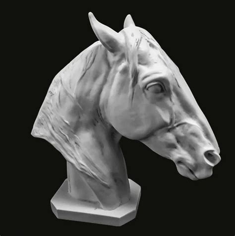 Ancient Roman Life Size Horse Head White Marble Stone Statue Indoor