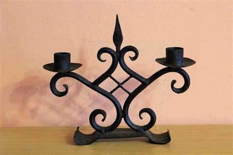 Browse a variety of modern furniture, housewares and decor. Vintage Cast Iron Candle Holder Wrought Black Metal 2 Arms ...