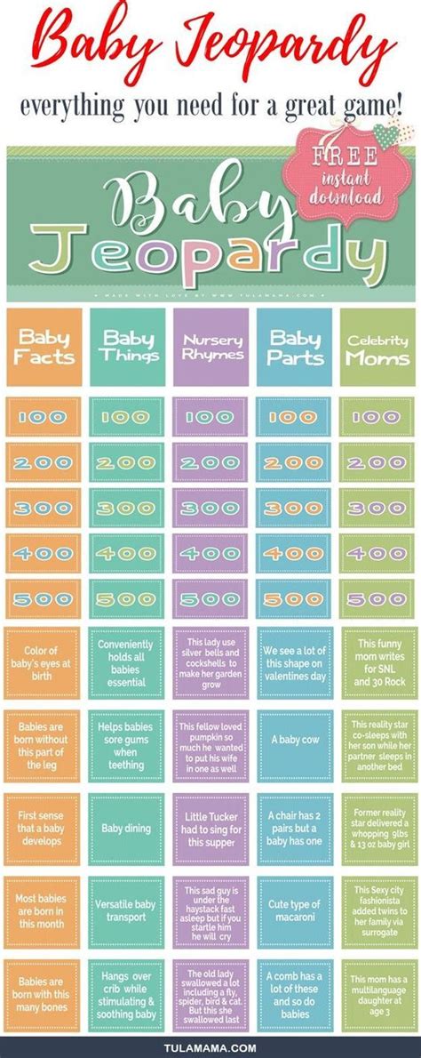 I am also sharing an answer key to this trivia quiz at the end of this page. The Easiest & Cutest Baby Jeopardy With Answer Key | Baby ...