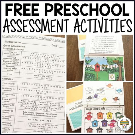 Free Preschool Assessment Pre K Printable Fun
