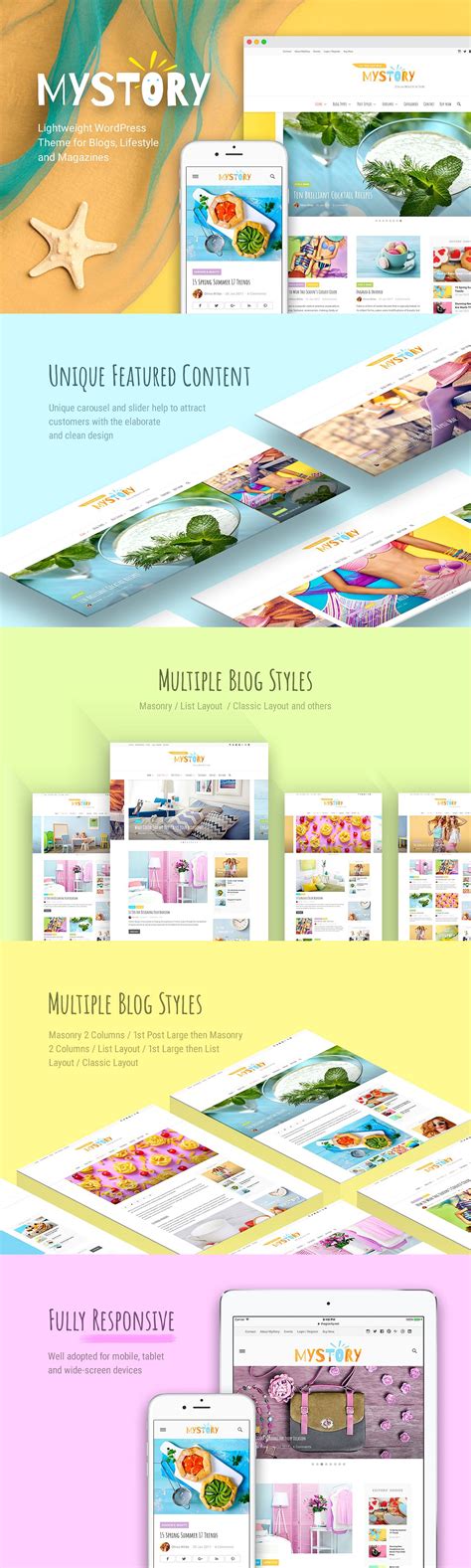 Colorful Wordpress Theme For Your Blog Mystory Blog And Magazine