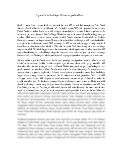 SOLUTION: Ringkasan cerita negeri 5 menara - Studypool