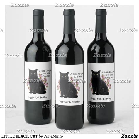 Little Black Cat Wine Label Zazzle Cat Wine Wine Wine Label