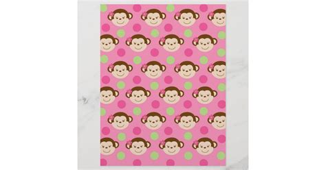 Mod Girl Monkey Baby Scrapbook Paper Zazzle