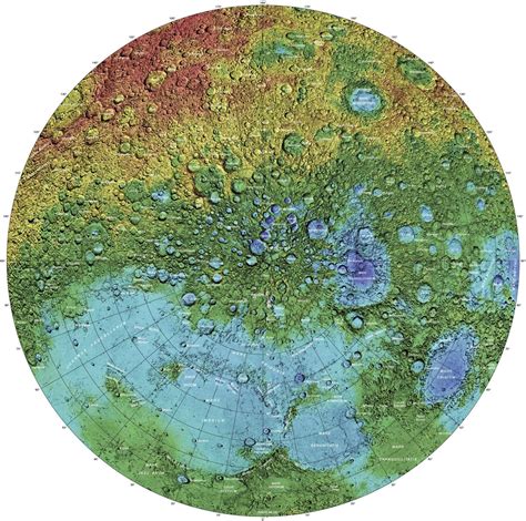 Topographic Map Of The Moons Northern Side