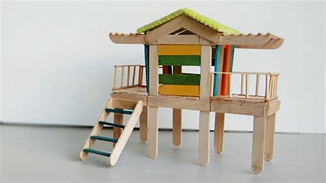 Popsicle Stick House 9 Fairy House Crafts Ideas Youtube