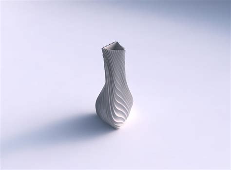 Vase Twist Puffy Triangle With Wavy Extruded Lines 3 3d Model 3d Printable Cgtrader