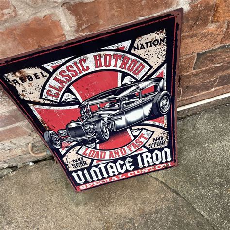 Classic Hotrod Vintage Iron Garage Metal Retro Wall Sign