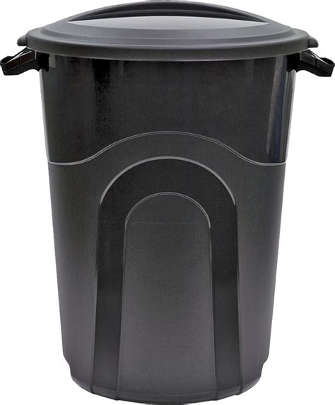 United Solutions Ti0019 32 Gal Trash Can Snap On Lid Black Sanding