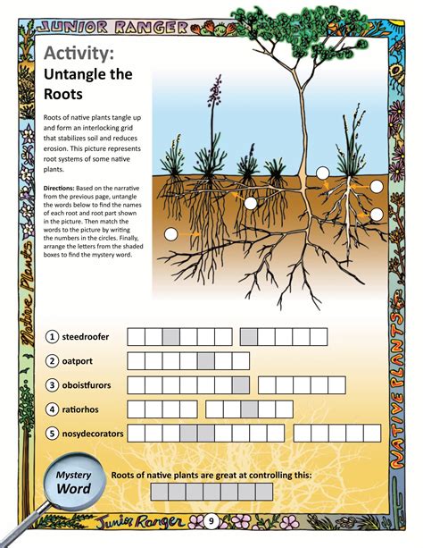 Roots Of Native Plants Crossword Free Printable Puzzle Games