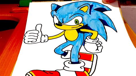 How To Draw Sonic The Hedgehog Easy And Color Mrusegoodart Youtube