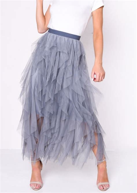 Free Cash On Delivery Three Layer Skirt Grey2020 Spring Summer