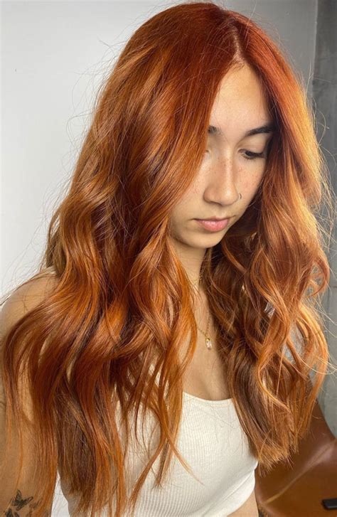 Copper Hair Color Ideas That Re Perfect For Fall Golden Copper Wavy