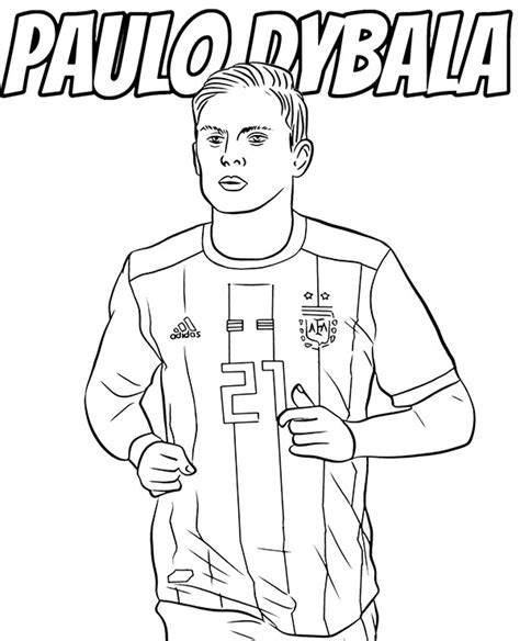 Paulo Dybala Kolorowanka Pi Karz Argenty Ski Malowanka