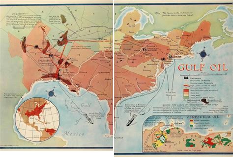 Mexico 2018 oil & gas. 1937 Gulf of Mexico Oil Map, with an inset showing oil ...