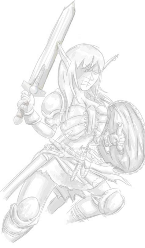 Elf Warrior Sketch By Qu33nace On Deviantart