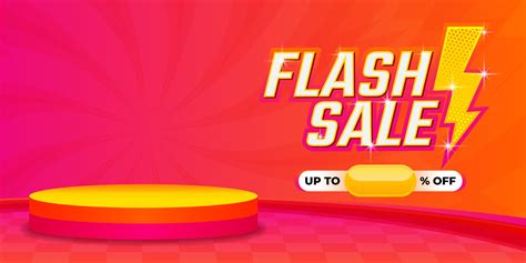 Flash Sale Background Template With Podium Display Special Offer And