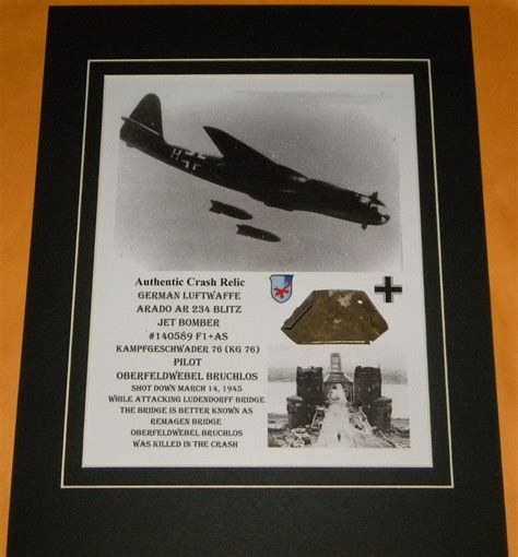 Arado Ar 234 Blitz German Lufwaffe Jet Bomber Crash Relic Display Wwii