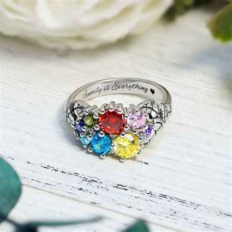 Personalized Mothers Birthstone Ring