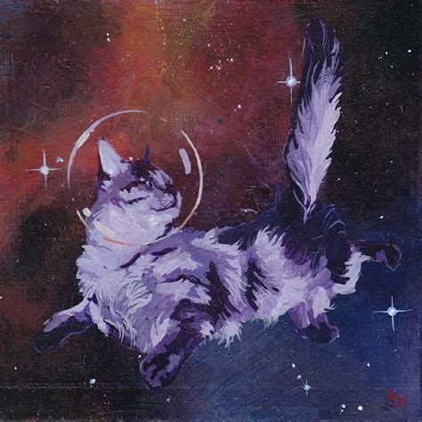 Space Painting Cat Painting Minimalist Wallpaper Minimalist Art