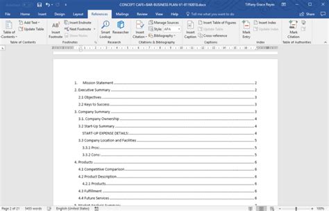 Microsoft Word Table Of Contents Template - Professional Format Templates