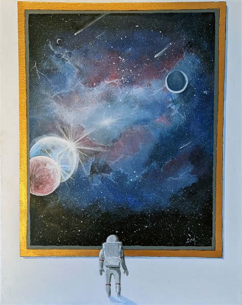 David Maclaren Art Portfolio Astronaut Gaze Acrylic Painting