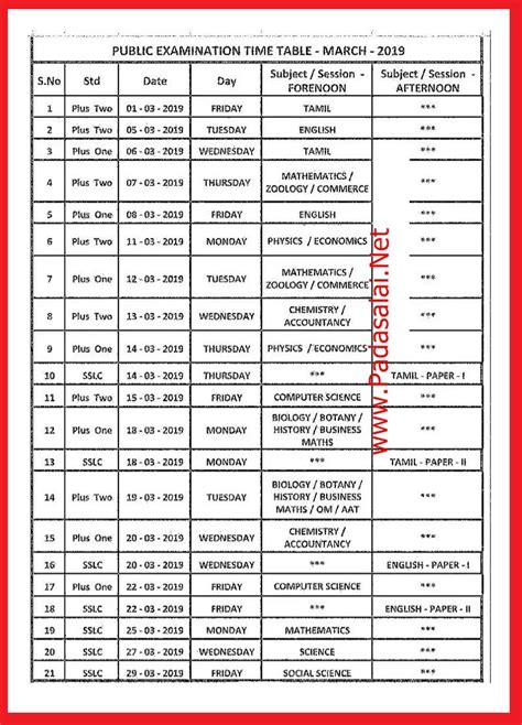 Waec 2020/2021 examination timetable is now available. 12th Public Exam Time Table 2019 Tamilnadu Schools ...