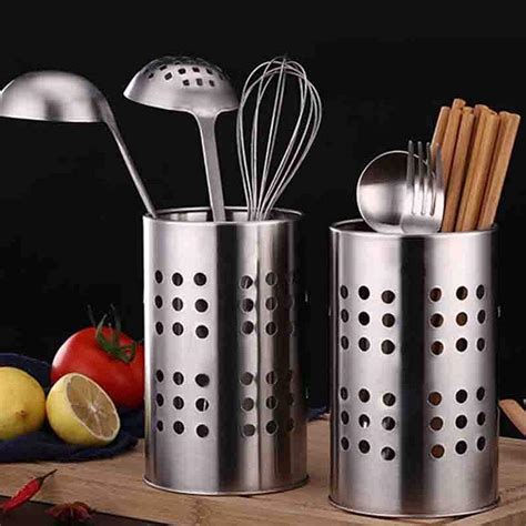 Stainless Steel Kitchen Utensil Holders For Countertop Cooking Spoon
