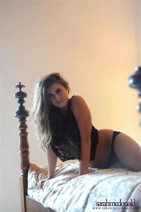 Sarah Mcdonald Strips Out Of Her Black Lingerie In The Bedroom Web