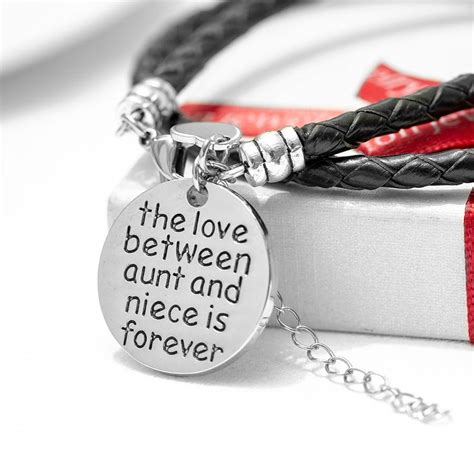 The Love Between Aunt And Niece Is Forever Hand Stamped Bracelet