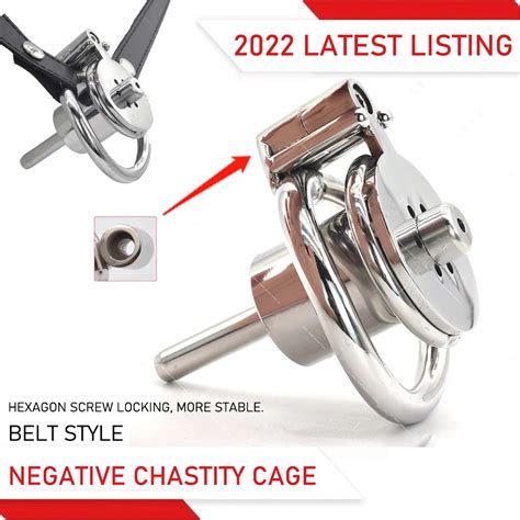 2022 New Sissy Negative Small Male Chastity Cage Inverted Plug Cock Cage Chastity Beltadult