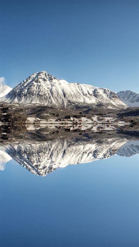 Mountains Snow White Blue Sky Water Reflection 5k Wallpaper Best