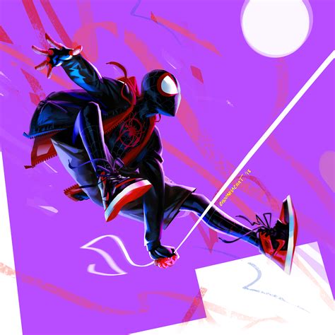 Miles Morales In Spider Man Into The Spider Verse 4k Artwork Hd