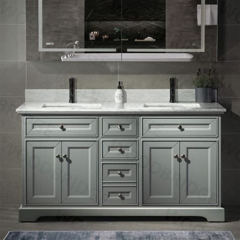 Luxury two sets sinks and faucets large bathroom vanity set with separate mirror. ᐅ【London 60"Bathroom Vanity with authentic Italian Carrara ...