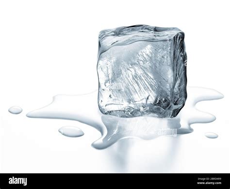 Melting Ice Cube Isolated On White Background Stock Photo Alamy