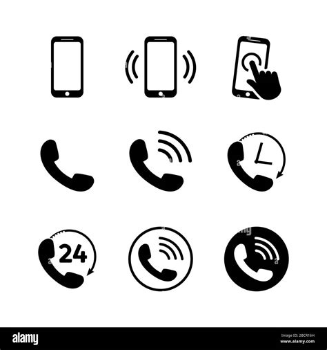 Phone Icon Set Mobile And Phone Symbols In Flat Stock Vector Image