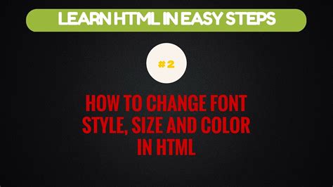 How To Change Font Size And Color In Html Customizing Font In Html