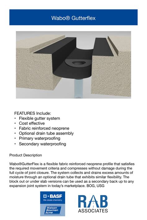 Specifications for supply, fabrication and installation of expansion joints. Wabo®Gutterflex | Expansion joint, The expanse, Joint