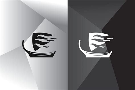 Flaming Viking Boat Logo Template Creative Illustrator Templates