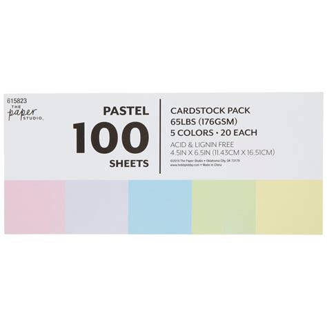 Pastel Cardstock Paper Pack | Hobby Lobby | 615823