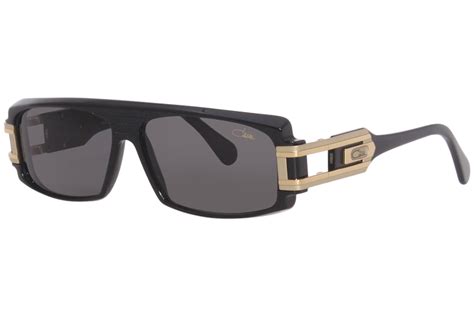 Cazal Legends 164 3 001 Sunglasses Black Gold Grey Rectangle Shape 58 12 135