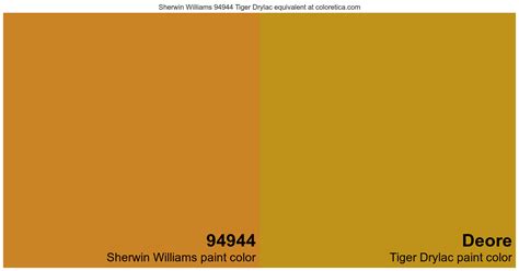Sherwin Williams Tiger Drylac Equivalent Deore