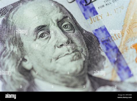 Close Up Of Franklin On 100 Dollars Bill Stock Photo Alamy