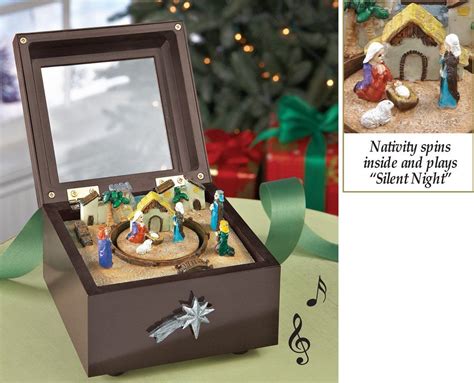 Nativity Christmas Music Box Plays Silent Night