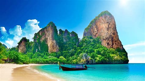 railay beach near krabi thailand one of the most beautiful places in the world [1920x1080] r